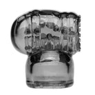 Clear glass asher handle for Black Vibra Cup Male Masturbation Wand Attachment