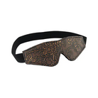 Blindfold Brown PU Floral Print With Faux Fur Lining - Blindfold