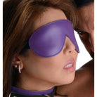 Strict Leather Hood Blindfold Padded Leather - Purple And Black at the Haus of Shag