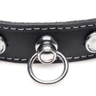 Master Series Collar Bling Vixen Leather Choker With Rhinestones - Clear at the Haus of Shag