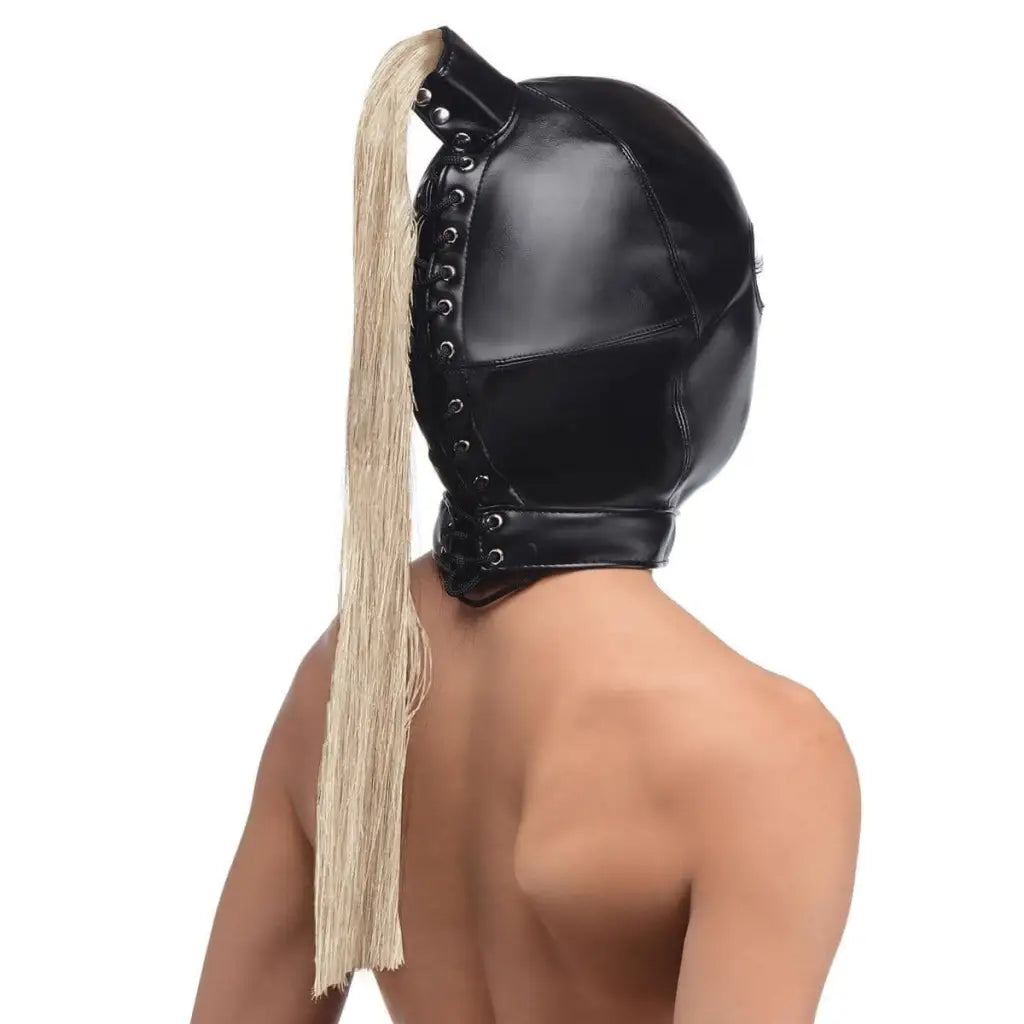 STRICT Hood Blonde Ponytail Bondage Hood at the Haus of Shag