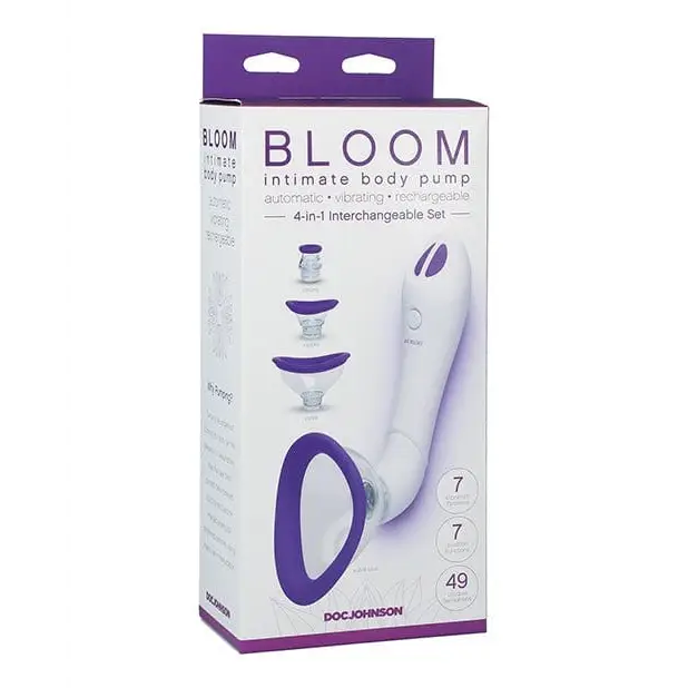 Close-up of Bloom Intimate Body Automatic Vibrating Rechargeable Pump box