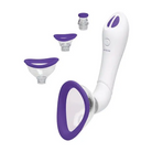 Bloom Intimate Body Automatic Vibrating Pump in purple and white set up for use