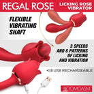 Bloomgasm Regal Rose Vibe: Flexible, Red Rose Vibrator for Intimate Licking Stimulation