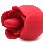 Bloomgasm Regal Rose Vibrator: Red silicone sex toy with a floral-like opening