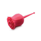 Bloomgasm Rose Buzz - Pink silicone rose-shaped clit stimulator with long stem