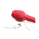 Bloomgasm Sweet Heart Rose: Red Rechargeable Suction Rose Massager with USB Charging Cable