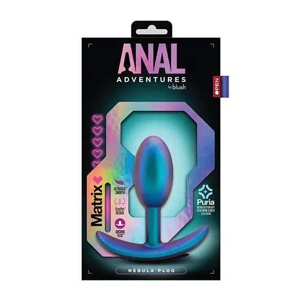 Anal Adventures Matrix By Blush The Nebula Plug Vibrating Inner Ball Plug - Blue - Butt Plug