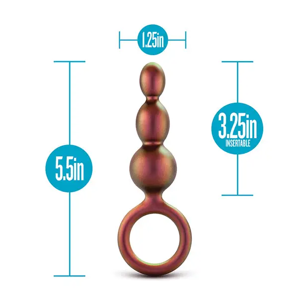 Anal Adventures Matrix By Blush Silicone Beaded Loop Plug - Copper - Anal Beads