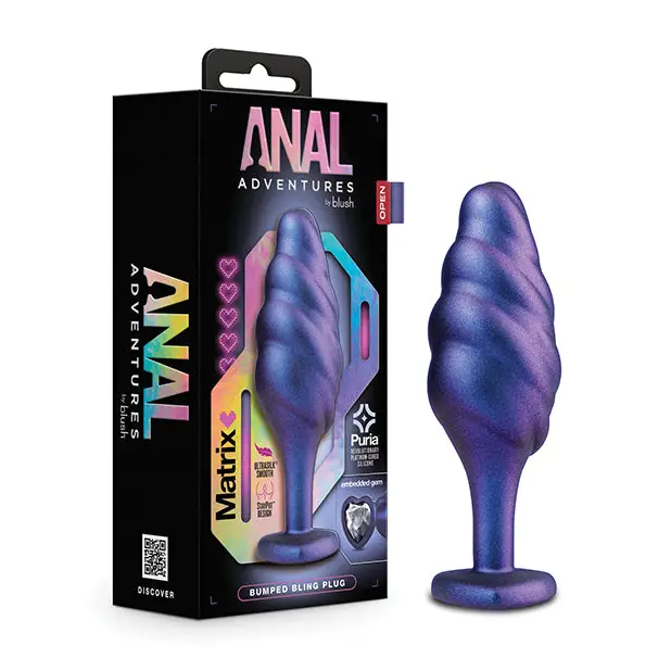 Anal Adventures Matrix By Blush Bumped Bling Anal Plug - Purple - Butt Plug