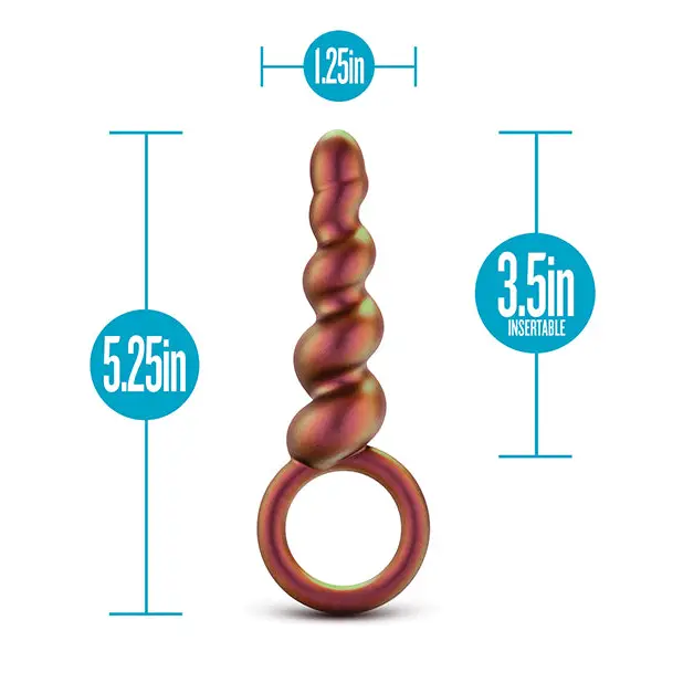 Anal Adventures Matrix By Blush Spiral Loop Anal Plug - Copper - Anal Beads