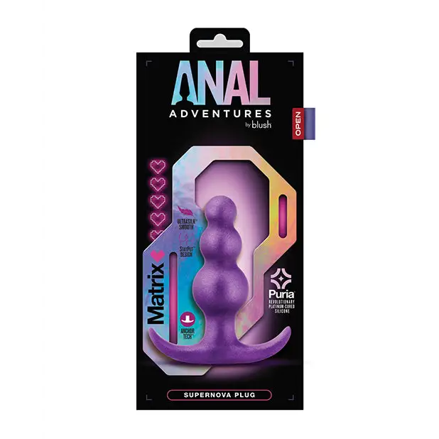 Anal Adventures Matrix By Blush The Supernova Beaded Plug - Purple - Butt Plug