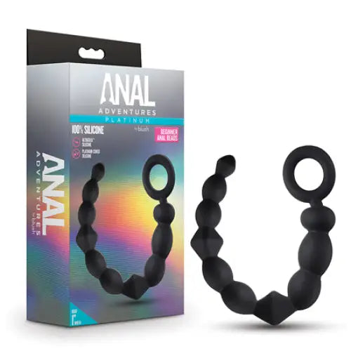 Blush Anal Adventures Platinum Silicone Beginner Anal Beads Black - Black - Anal Beads