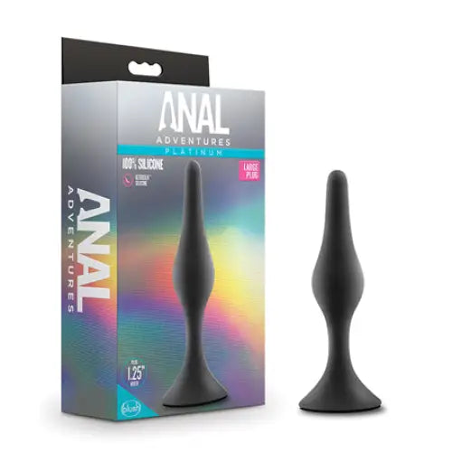 Blush Anal Adventures Platinum Silicone Beginner Plug Large - Black / Large - Butt Plug