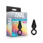 Blush Anal Adventures Platinum Silicone Loop Plug - Black / Small - Butt Plug