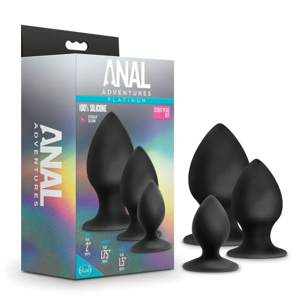 Blush Anal Adventures Platinum Silicone Anal Stout Plug Black - Regular - Butt Plug