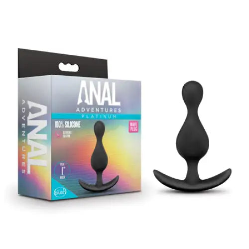 Blush Anal Adventures Platinum Silicone Wave Plug - Black - Butt Plug