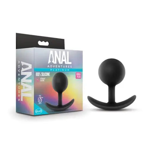 Blush Anal Adventures Platinum Silicone Weighted Vibra Plug - Black - Butt Plug