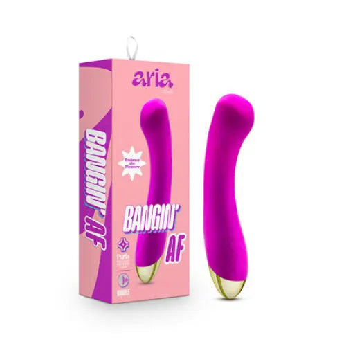 Blush Aria Bangin’ AF Rechargeable Silicone G-Spot Vibrator - Purple - Plain Vibrator