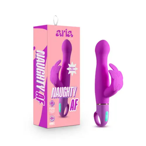 Blush Aria Naughty AF Silicone Dual Stimulation Vibrator - Purple - Rabbit