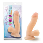 Blush Au Naturel 6.5 in. Posable Dual Density Dildo with Balls & Suction Cup Beige - Realistic Dildo