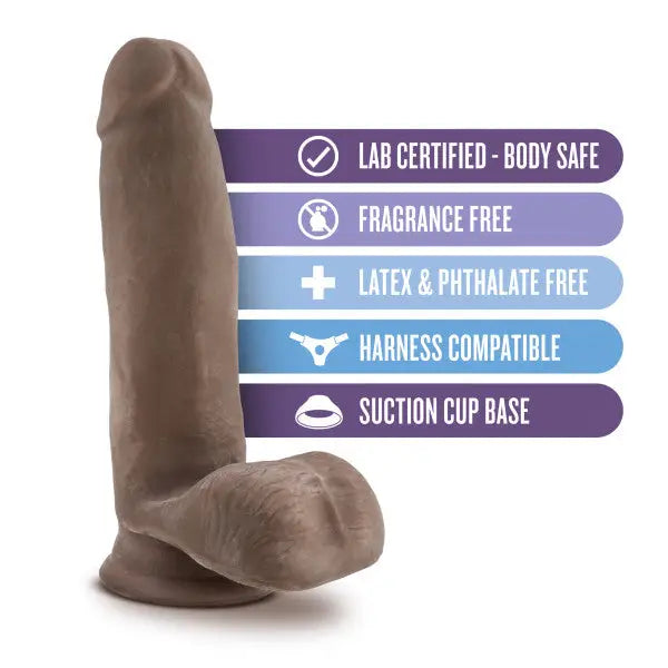 Blush Au Naturel 7 Dildo W/balls Chocolate ’ - Realistic Dildo