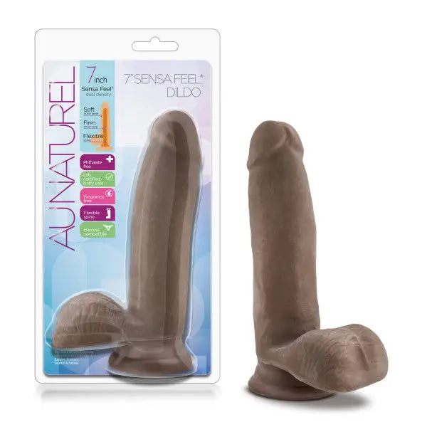 Blush Au Naturel 7 Dildo W/balls Chocolate ’ - Realistic Dildo