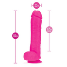 Blush Au Naturel Bold Big John 11 in. Posable Dual Density Dildo with Balls & Suction Cup Pink - Purple - Realistic