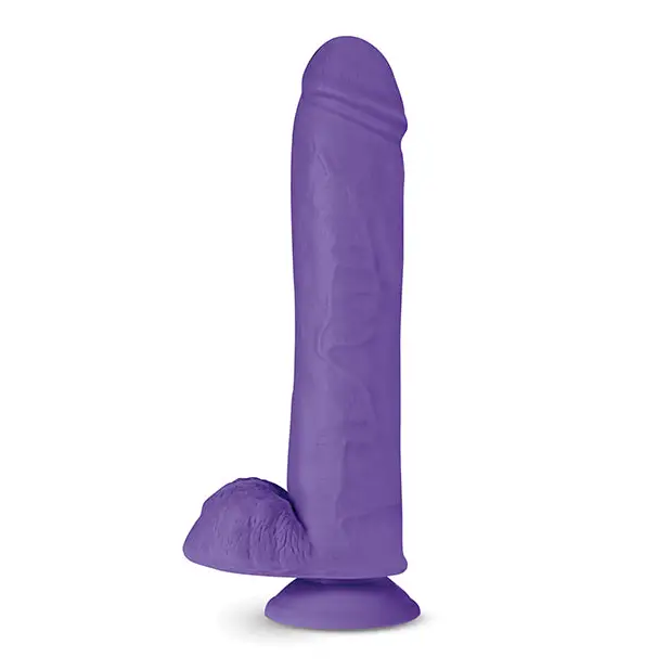 Blush Au Naturel Bold Big John 11 in. Posable Dual Density Dildo with Balls & Suction Cup Pink - Purple - Realistic