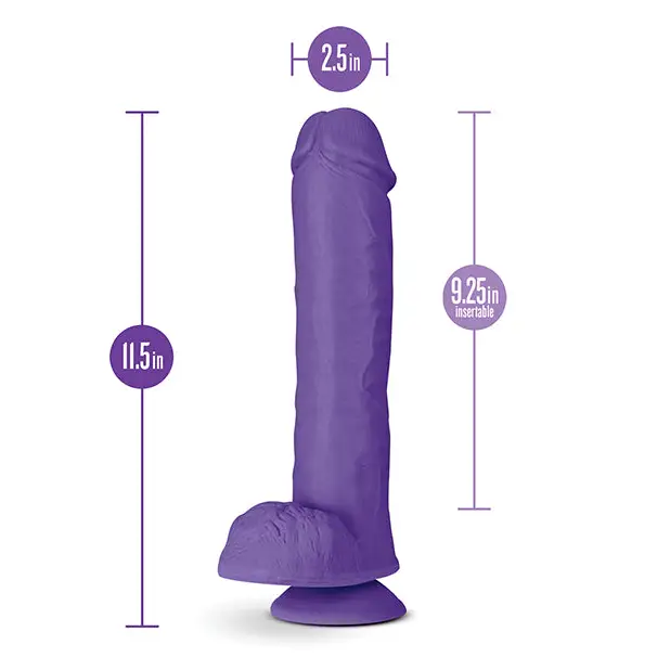 Blush Au Naturel Bold Big John 11 in. Posable Dual Density Dildo with Balls & Suction Cup Pink - Purple - Realistic