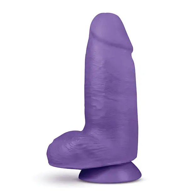 Blush Au Naturel Bold Chub 10 in. Posable Dual Density Dildo with Balls & Suction Cup Purple - Realistic Dildo