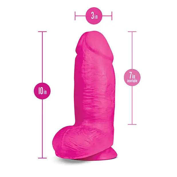 Blush Au Naturel Bold Chub 10 in. Posable Dual Density Dildo with Balls & Suction Cup Purple - Realistic Dildo