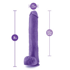 Blush Au Naturel Bold Daddy 14 in. Posable Dual Density Dildo with Balls & Suction Cup Purple - Realistic Dildo