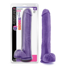 Blush Au Naturel Bold Daddy 14 in. Posable Dual Density Dildo with Balls & Suction Cup Purple - Realistic Dildo