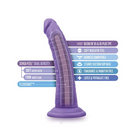 Blush Au Naturel Bold Jack 7 in. Posable Dual Density Dildo with Suction Cup Purple - Realistic Dildo