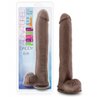 Blush Au Naturel Daddy 14 in. Posable Dual Density Dildo with Balls & Suction Cup Beige - Chocolate - Realistic Dildo