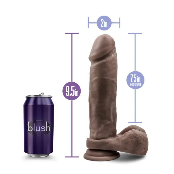 Blush Au Naturel Dildo W/ Suction Cup - Chocolate - Realistic Dildo