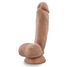 Blush Au Naturel Macho 8.5 in. Posable Dual Density Dildo with Balls & Suction Cup Tan - Realistic Dildo