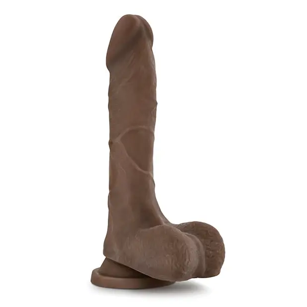 Blush Au Naturel Mister Perfect 8.5 in. Posable Dual Density Dildo with Balls & Suction Cup Brown - Realistic Dildo