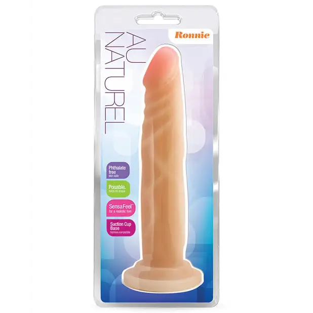 Blush Au Naturel Ronnie 7.5 in. Posable Dual Density Dildo with Suction Cup Beige - Realistic Dildo