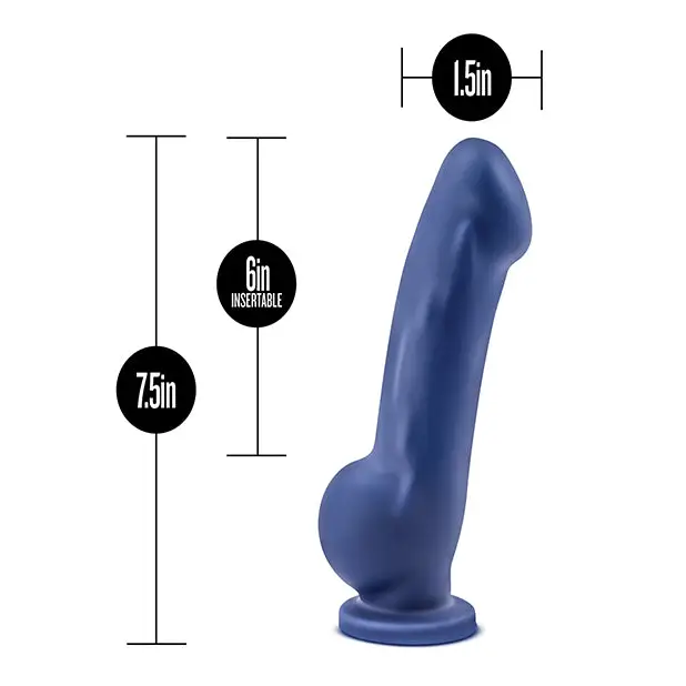 Blush Avant D8 Ergo 7.5 in. Dual Density Silicone Dildo with Suction Cup Indigo - Realistic Dildo