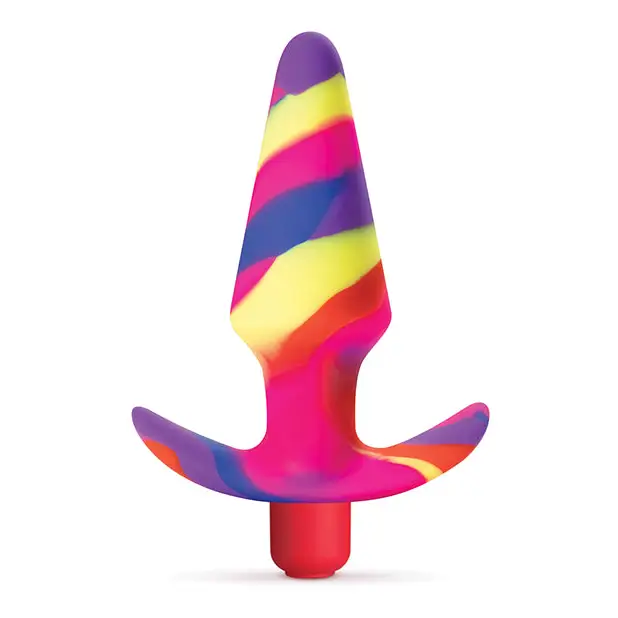 Blush Avant Free Spirit Silicone Vibrating Anal Plug - Rainbow - Powered Butt Plug