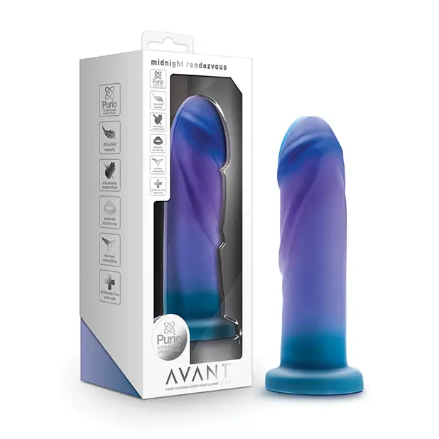 Blush Avant Midnight Rendezvous Silicone Dildo - Ocean Blue - Dongs & Dildos