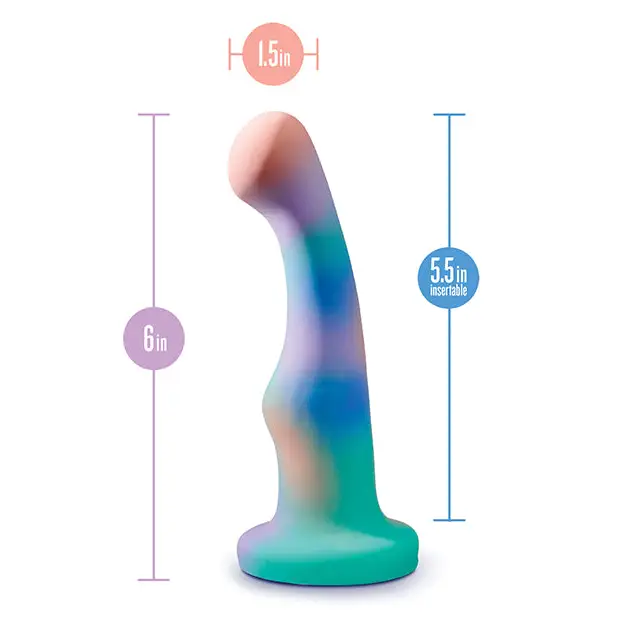 Blush Avant Opal Dreams 6 in. Silicone Dildo with Suction Cup Aqua - Realistic Dildo