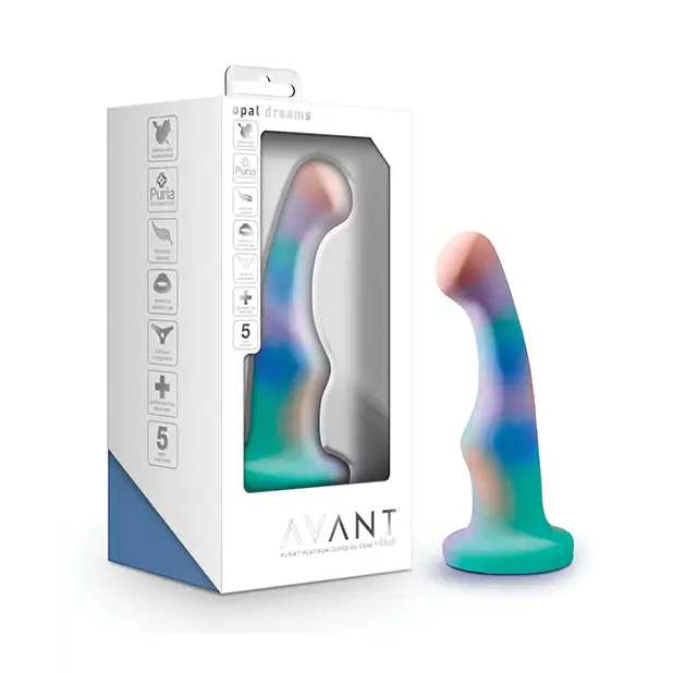 Blush Avant Opal Dreams 6 in. Silicone Dildo with Suction Cup Aqua - Realistic Dildo