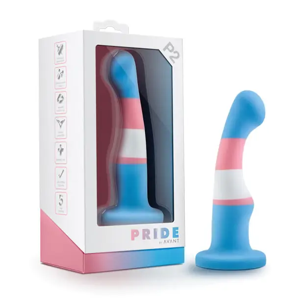 Blush Avant Pride P2 True Blue 6 in. Silicone Dildo with Suction Cup - Realistic Dildo