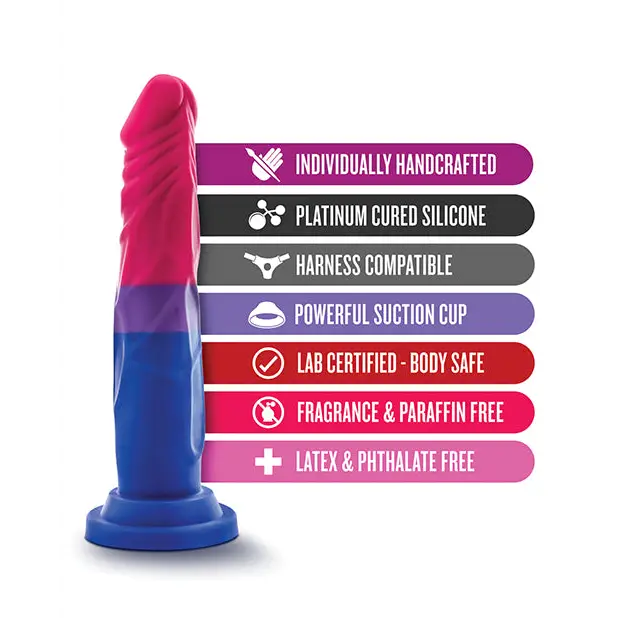 Blush Avant Pride P8 Love 7.5 in. Silicone Dildo with Suction Cup - Realistic Dildo