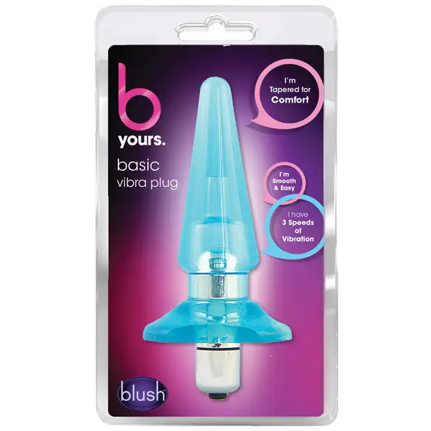 Blush B Yours Basic Vibra Plug - Blue - Powered Butt Plug