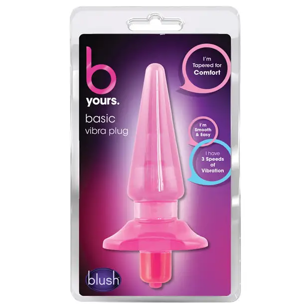 Blush B Yours Basic Vibra Plug - Pink - Powered Butt Plug