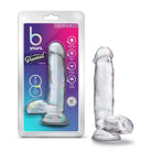 Blush B Yours Diamond Gleam 7 in. Dildo with Balls & Suction Cup Clear - Realistic Dildo